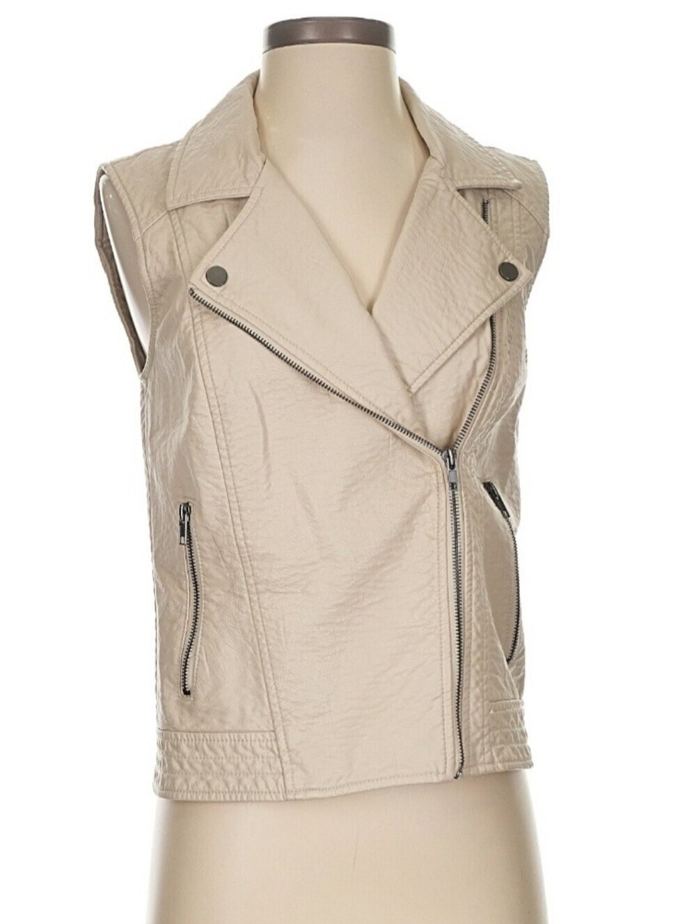 Cupcakes & Cashmere Size S Bailey Faux Leather Moto Vest